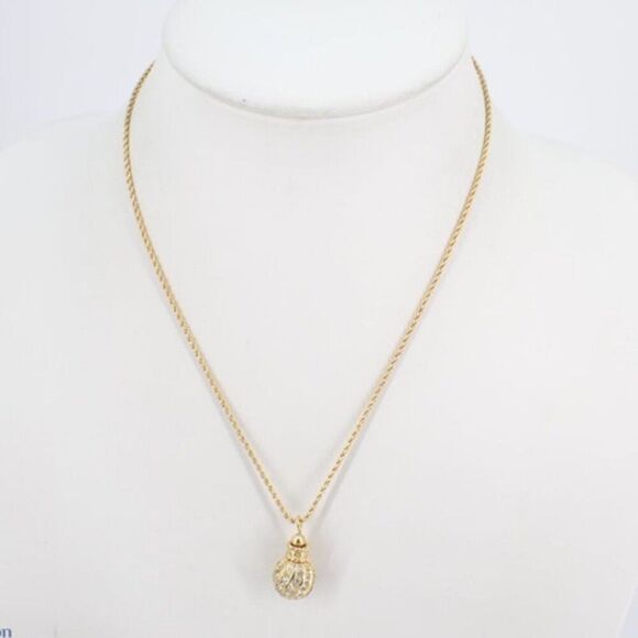 ✨ Stunning Christian Dior Vintage Gold Crystal Ball Necklace ✨ - Picture 4 of 5